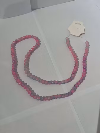 Sträng med Melerade glaspärlor i Rosa, Lila och Blå 8mm (100st)