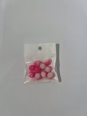 Bubbelpärlor, Rosa,Vit 10mm (10st)