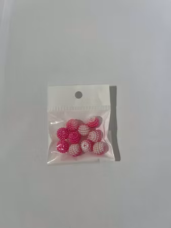 Bubbelpärlor, Rosa,Vit 10mm (10st)