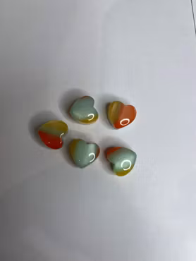 Cateye-hjärta – Röd, Grön & Gul (16mm) 1st