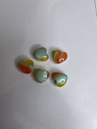 Cateye-hjärta – Röd, Grön & Gul (16mm) 1st