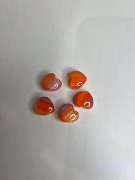 Cateye-hjärta – Orang, Lila & Gul (16mm) 1st