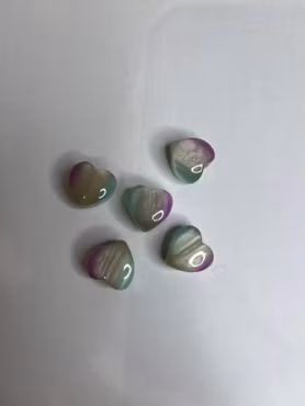 Cateye-hjärta – Grön, Lila & Silver (16mm) 1st