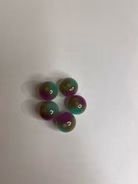 Cateye-pärla - Grön, Lila & Silver (16mm) 1st