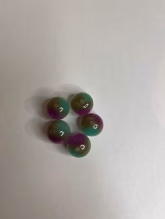 Cateye-pärla - Grön, Lila & Silver (16mm) 1st