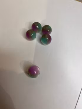 Cateye-pärla - Grön, Lila & Silver (16mm) 1st