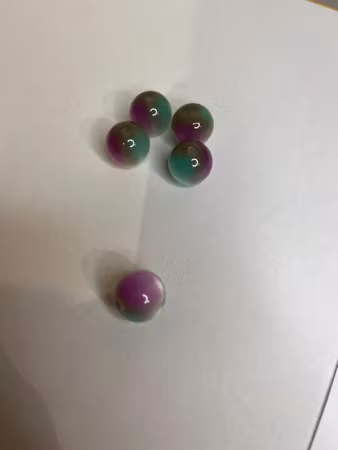 Cateye-pärla - Grön, Lila & Silver (16mm) 1st