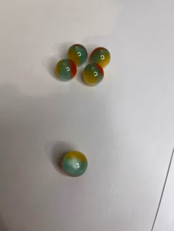 Cateye-pärla – Röd, Grön & Gul (16mm) 1st