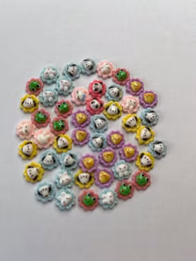 Flatbacks blommor mix (10mm) (50st)