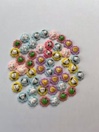 Flatbacks blommor mix (10mm) (50st)