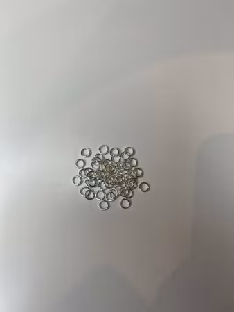 Bindringar 6x1 mm, Silver, Mässing 50 st