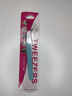 Böjd pincett turkos (11,6cm) (st)