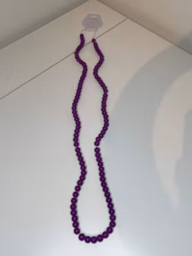 Sträng med glaspärlor Rund - Mörklila, 8mm (st)