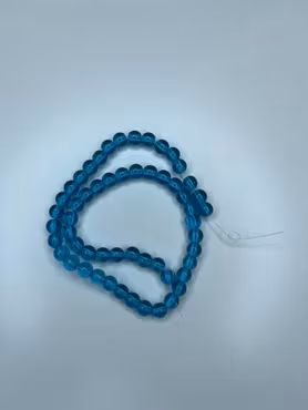 Sträng med glaspärlor Ljusblå, 6mm