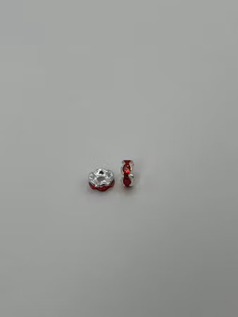 Röda Strassrondeller, 6x3 mm