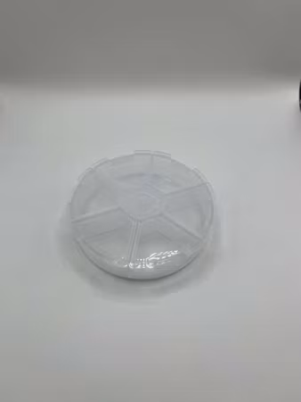 Round bead box 6 compartments 8x2 cm, White (pcs)