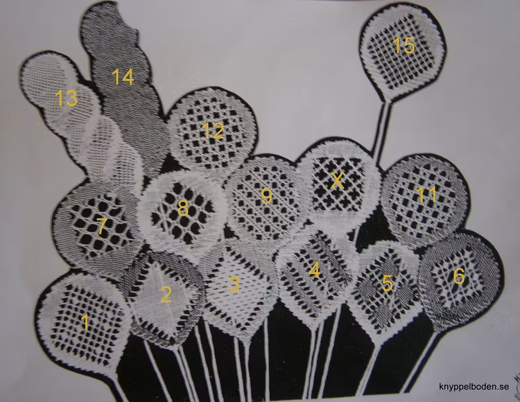 Hildurs ballonger nr 6 och 8 5,5x5,5 cm,  24 par pinnar