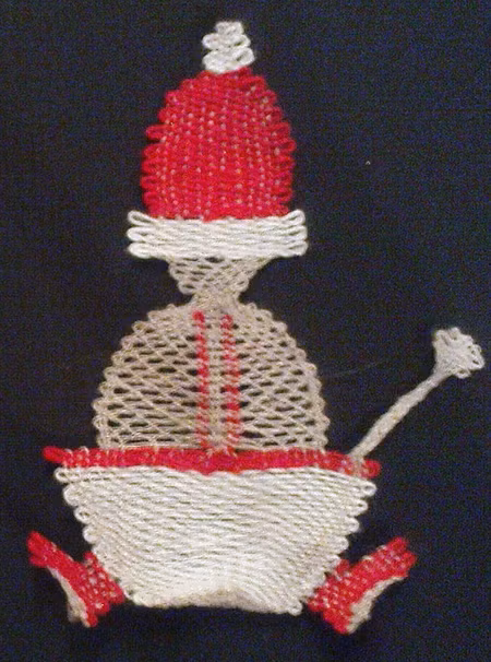 Tomte med grötfat 1993 7x5 cm