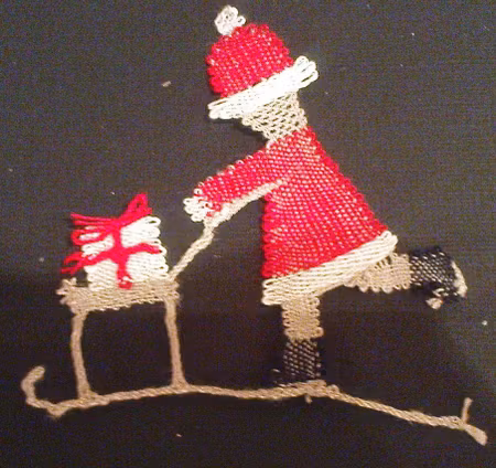 Tomte med spark 1996 7,5x8 cm