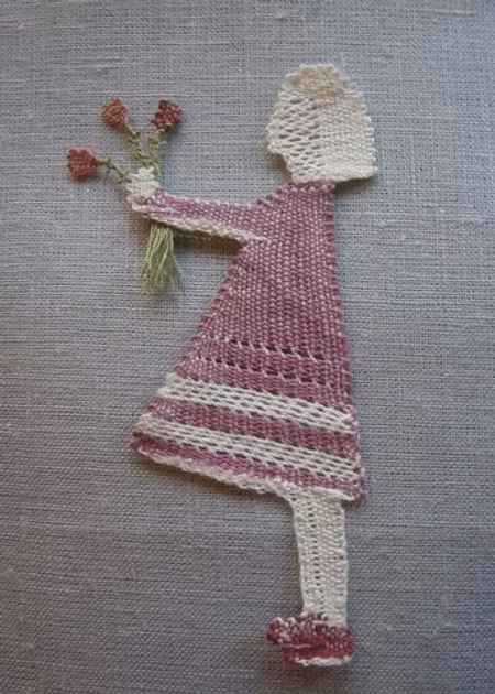 Lina med blommor  6x11,5 cm