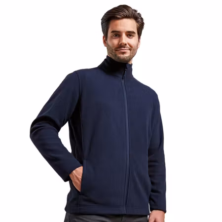 Blå fleecetröja med dragkedja för herr | Premier