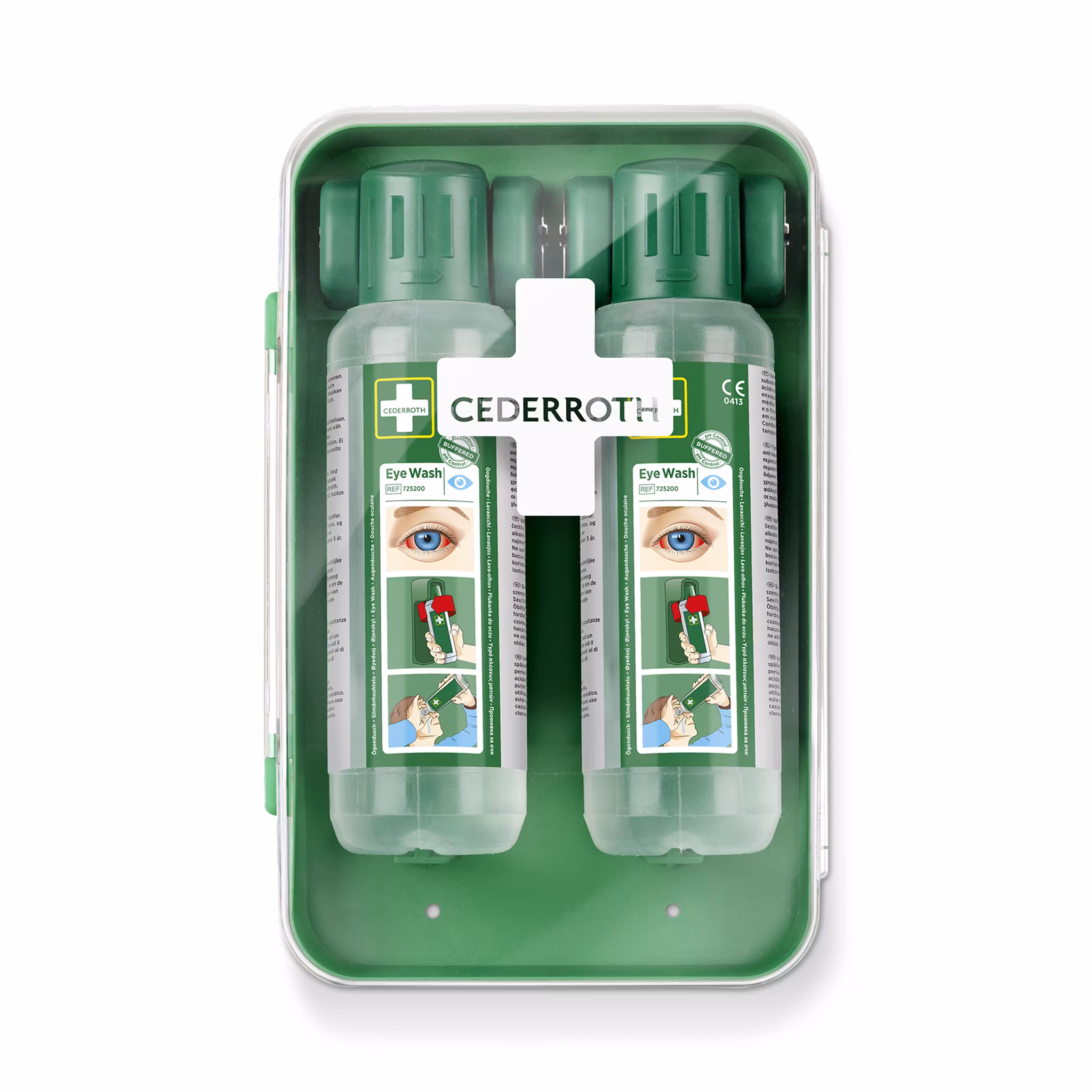 Kompakt ögonduschskåp med 2 × 500 ml flaskor | Cederroth