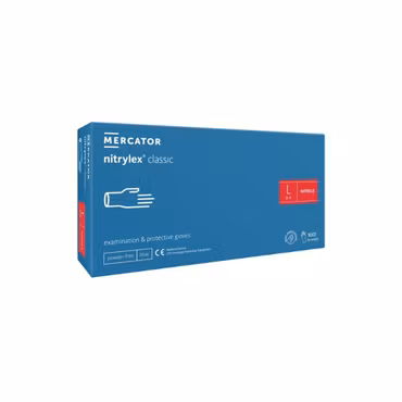 Nitrilhandskar – Blå, Puderfria, Storlek L (100-pack) | GS Supply