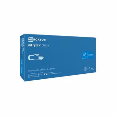 Nitrilhandskar – Blå, Puderfria, Storlek M (100-pack) | GS Supply