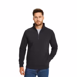 Sweatshirt i French Terry med halv dragkedja och hög krage | Texstar