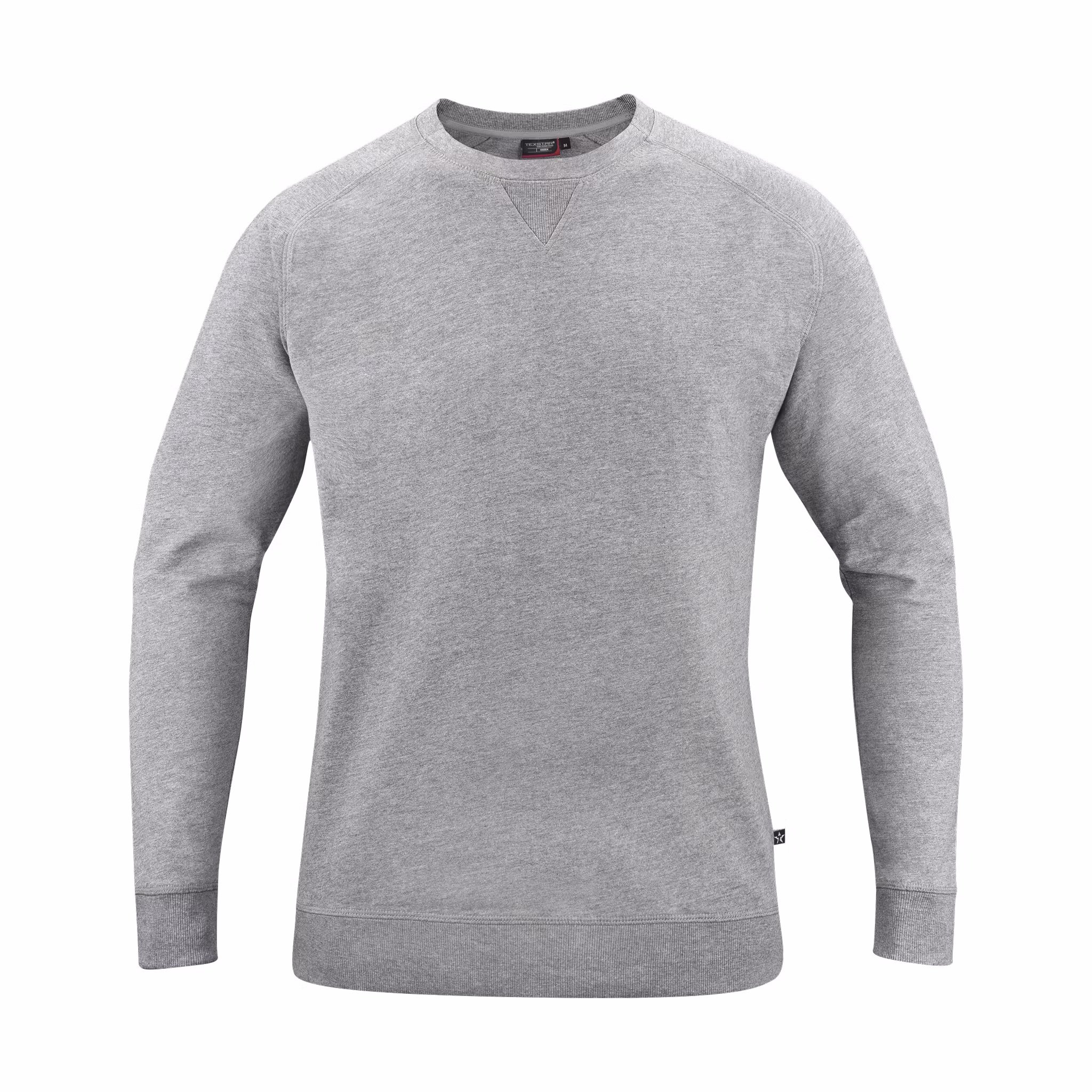 Sweatshirt i French Terry med rund hals och ribbade detaljer | Texstar