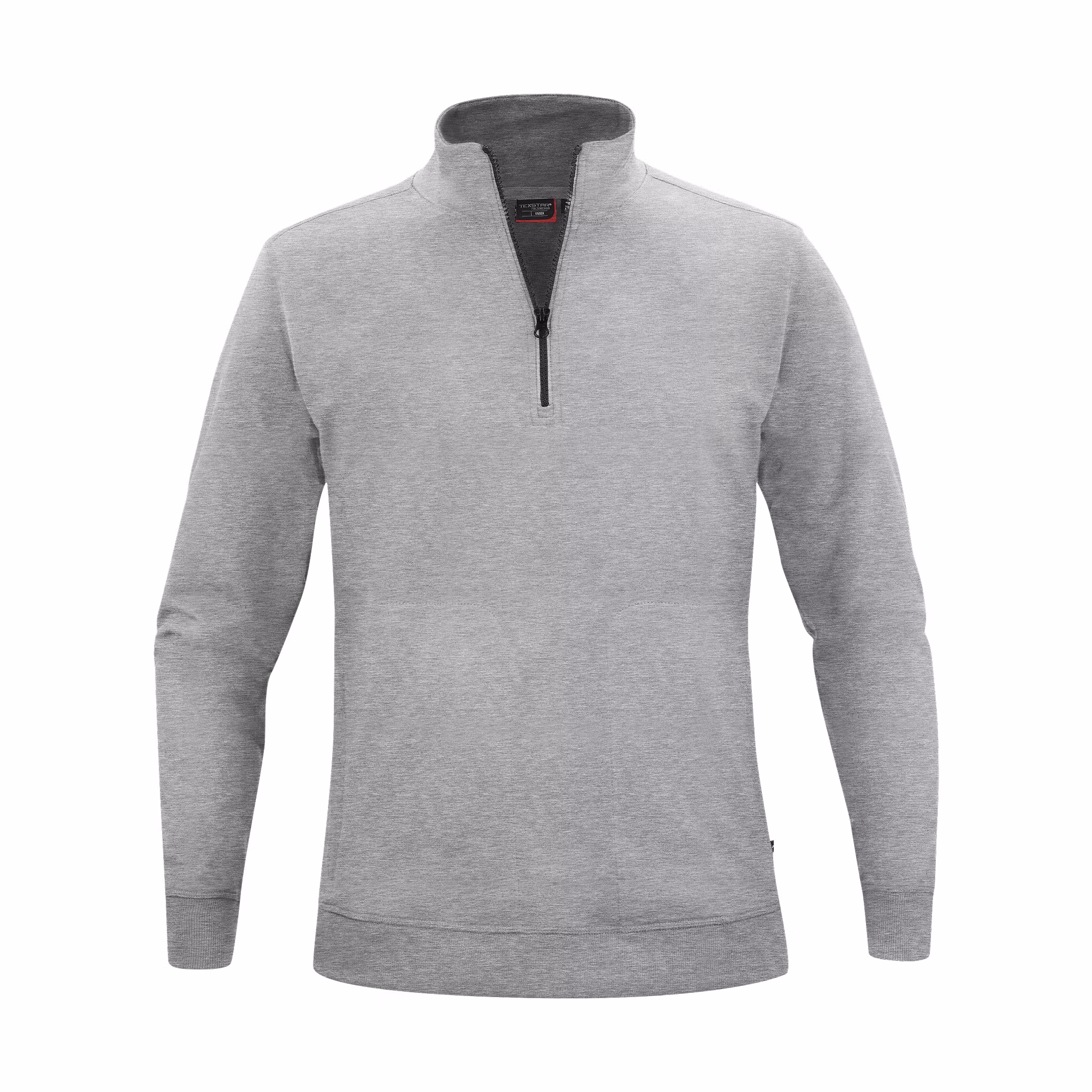 Sweatshirt i French Terry med halv dragkedja och hög krage | Texstar