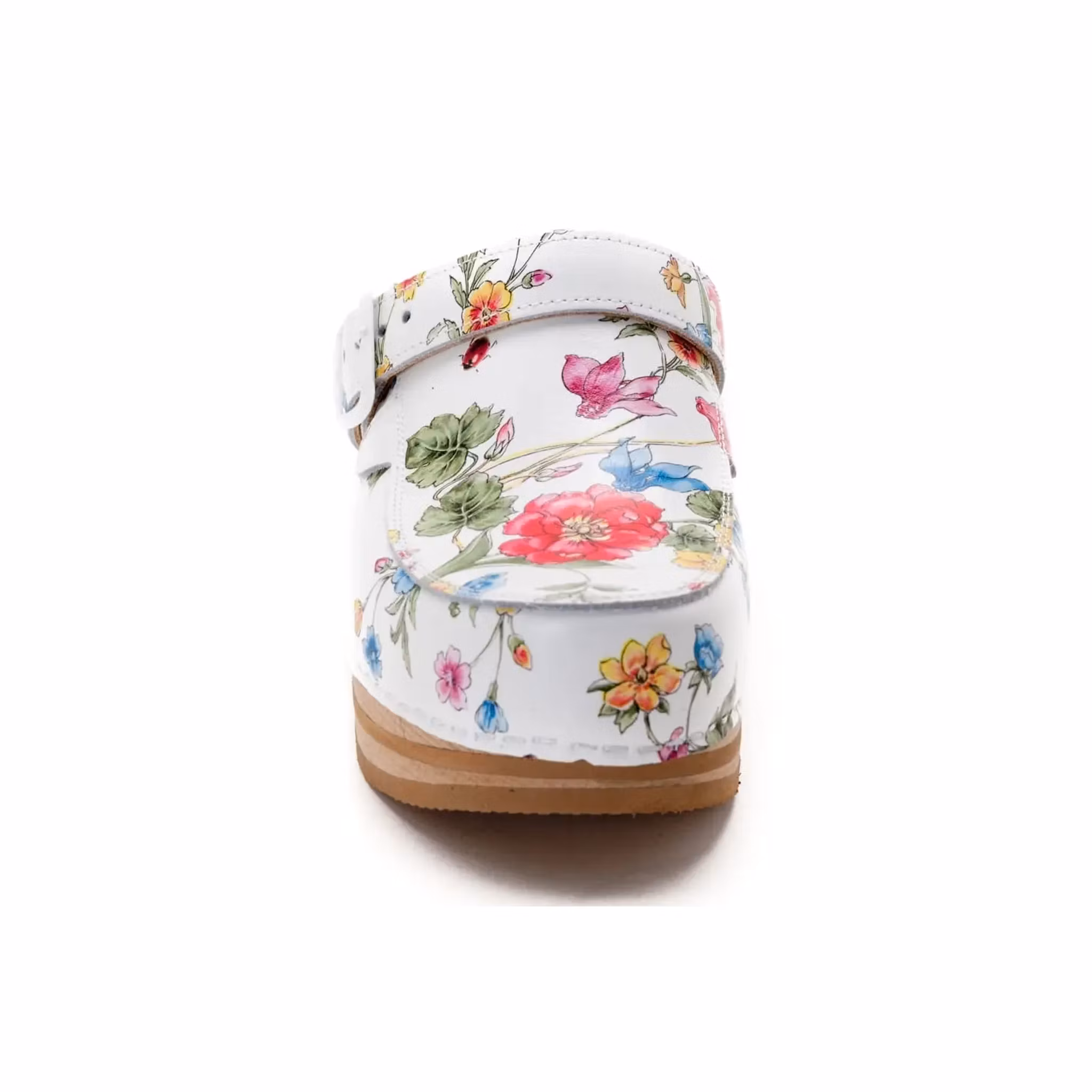 Trätofflor Baldo med fjäderdämpning och unika mönster i läder och bokträ | West Rose