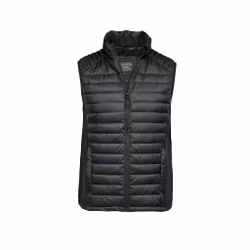 Vadderad svart väst i återvunnen polyester för herr | Tee Jays
