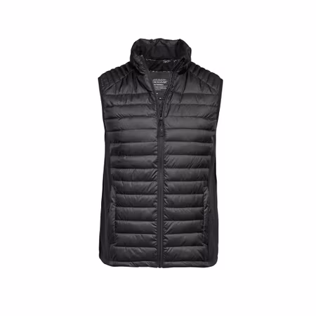 Vadderad svart väst i återvunnen polyester för herr | Tee Jays