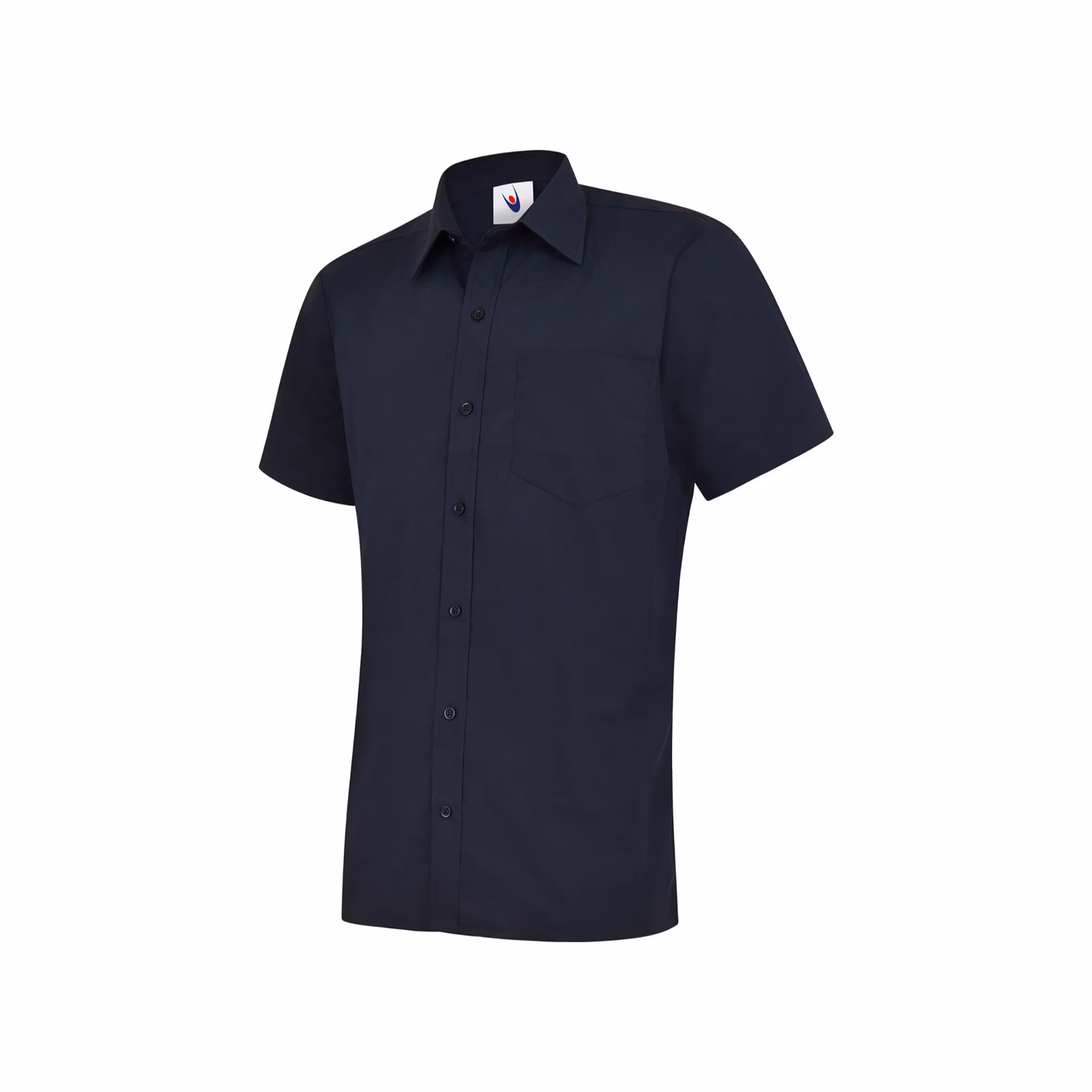 Poplinskjorta med kort ärm i polyester & bomull för herr | Uneek