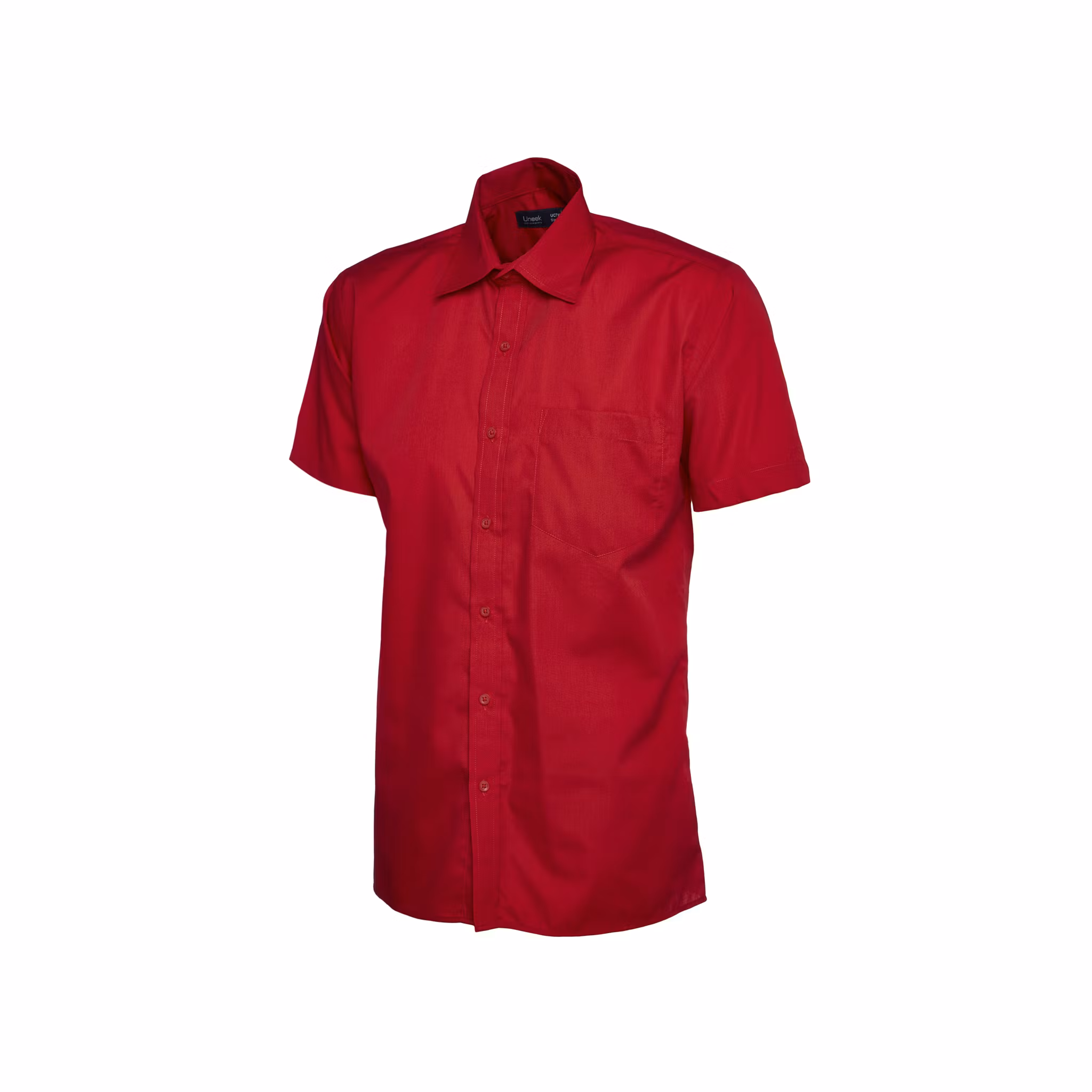 Poplinskjorta med kort ärm i polyester & bomull för herr | Uneek