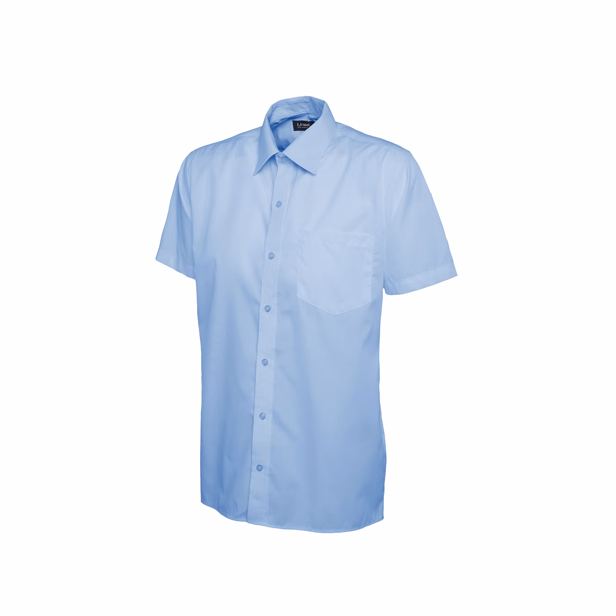 Poplinskjorta med kort ärm i polyester & bomull för herr | Uneek