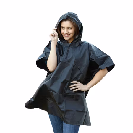 Regnponcho i PU-belagd polyester med huva och packpåse | Yoko