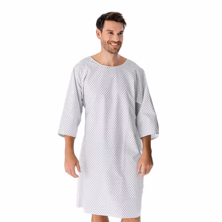 Patientskjorta med 3/4-ärm och knytband - 10-pack | Exner