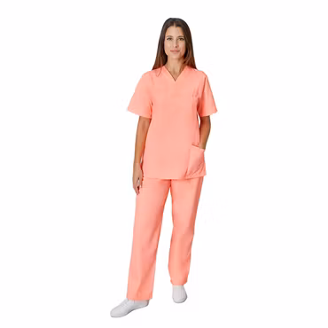 Unisex vårdtunika med V-ringning och kort ärm - upp till 10XL | Exner