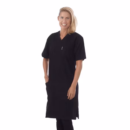 Svart klänning i 100% krinklad bomull | TK Design