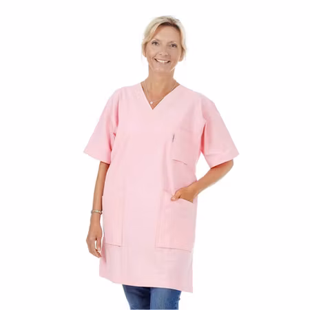 Rosa lång tunika i 100% krinklad bomull | TK Design