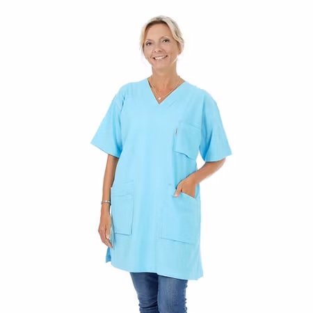 Turkos lång tunika i 100% krinklad bomull | TK Design