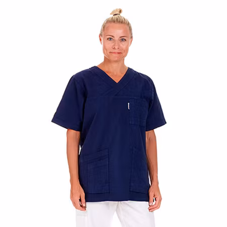 Marinblå tunika i 100% krinklad bomull | TK Design