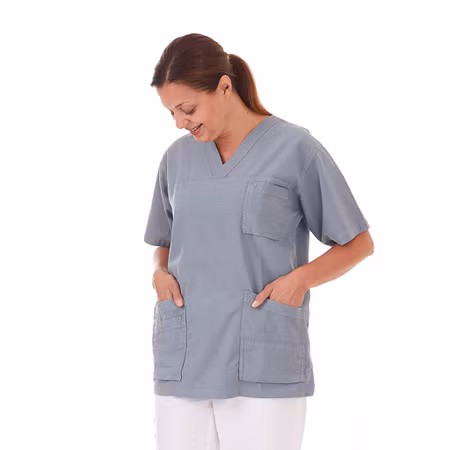 Grå tunika i 100% krinklad bomull | Comfort