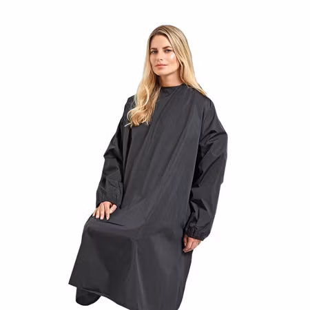 Vattentät svart salongskappa med långa ärmar | Premier