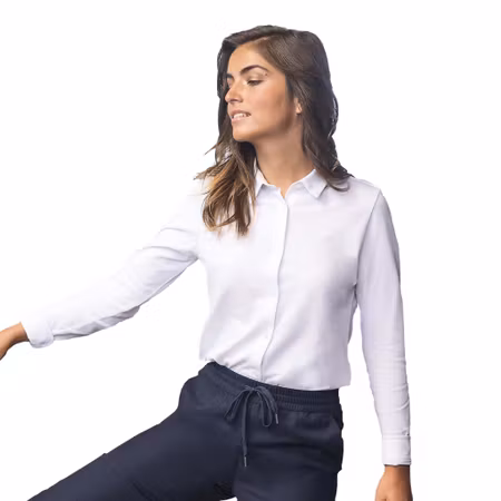 Pikéskjorta med lång ärm för dam | Neoblu