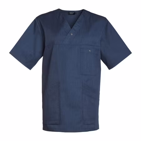 Rymlig blåmelerad bussarong med v-ringning i unisex | South West