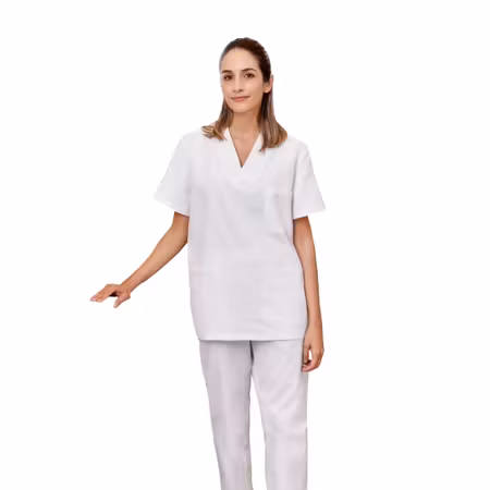 Vit tunika i 100% bomull med korta ärmar | Velilla