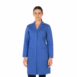 Vårdklänning i twill med långa ärmar och tre fickor | Velilla